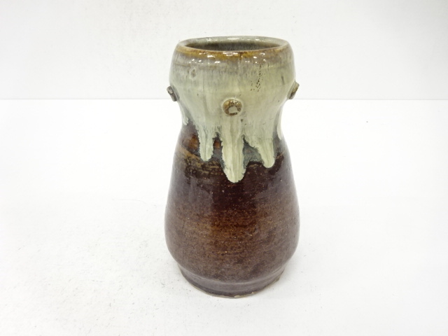 JAPANESE CERAMICS / BIZEN WARE YOHEN FLOWER VASE / ARTISAN WORK